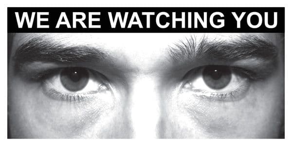 11752J Eye photo sign We are watching you *For use with P,J,N sizes* Rigid Plastic (400x200mm)