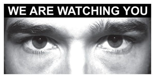 11752J Eye photo sign We are watching you *For use with P,J,N sizes* Rigid Plastic (400x200mm)