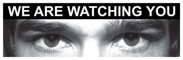 11752M Eye photo sign We are watching you *For use with M,Q sizes* Rigid Plastic (600x200mm)