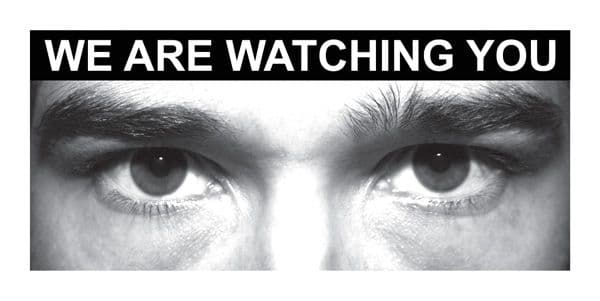 11752X Eye photo sign We are watching you *For use with H,X sizes* Rigid Plastic (200x100mm)