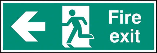 12003M Fire exit - left Rigid Plastic (600x200mm) Safety Sign