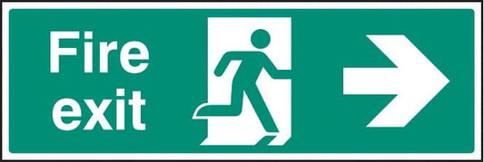 12004M Fire exit - right Rigid Plastic (600x200mm) Safety Sign