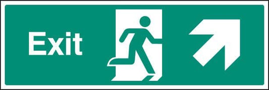 12010L Exit - up and right Rigid Plastic (450x150mm) Safety Sign