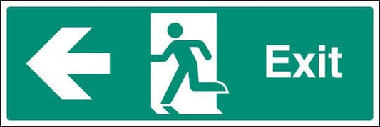 12011L Exit - left Rigid Plastic (450x150mm) Safety Sign
