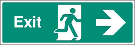 12012L Exit - right Rigid Plastic (450x150mm) Safety Sign