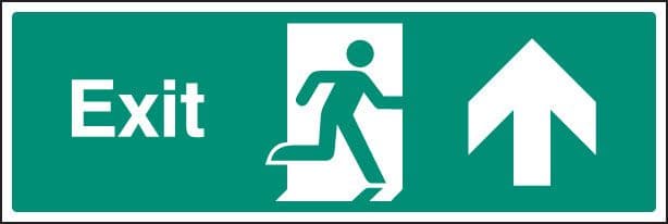 12015G Exit - straight on Rigid Plastic (300x100mm) Safety Sign