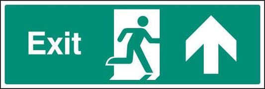 12015L Exit - straight on Rigid Plastic (450x150mm) Safety Sign