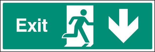 12016L Exit - down Rigid Plastic (450x150mm) Safety Sign