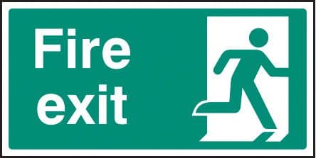 12033J Final fire exit - right Rigid Plastic (400x200mm) Safety Sign