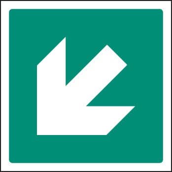 12035C Arrow - 45 deg Rigid Plastic (150x150mm) Safety Sign