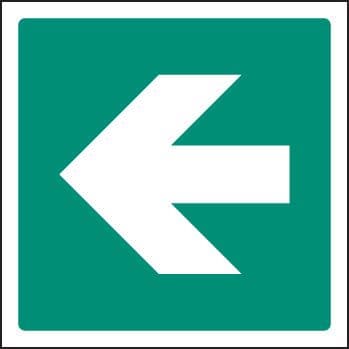 12038F Arrow - 180 deg Rigid Plastic (200x200mm) Safety Sign