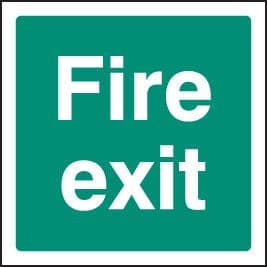 12041F Fire exit Rigid Plastic (200x200mm) Safety Sign