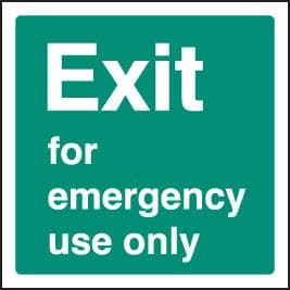 12042F Exit emergency use Rigid Plastic (200x200mm) Safety Sign
