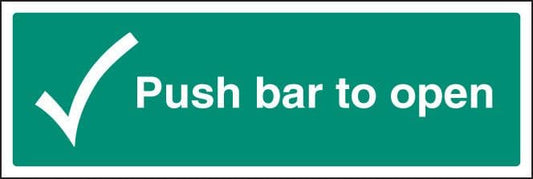 12047G Push bar to open Rigid Plastic (300x100mm) Safety Sign