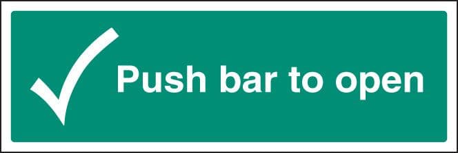 12047L Push bar to open Rigid Plastic (450x150mm) Safety Sign