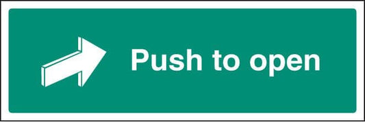 12050L Push to open Rigid Plastic (450x150mm) Safety Sign