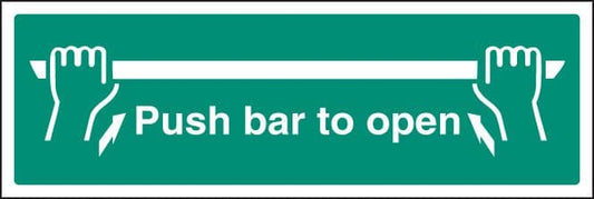 12052G Push bar to open Rigid Plastic (300x100mm) Safety Sign