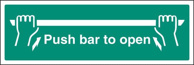 12052L Push bar to open Rigid Plastic (450x150mm) Safety Sign