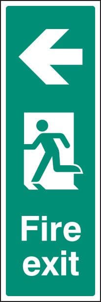 12053L Fire exit left (portrait) Rigid Plastic (450x150mm) Safety Sign