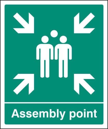 12055H Assembly point EEC Rigid Plastic (300x250mm) Safety Sign