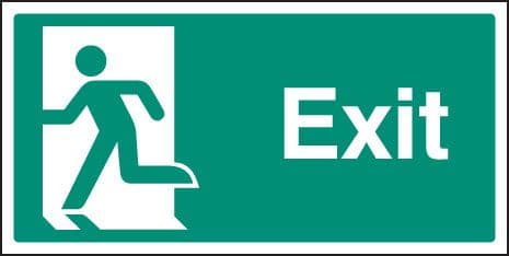12057J Exit - left symbol Rigid Plastic (400x200mm) Safety Sign