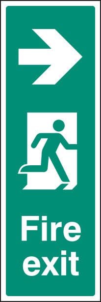 12058G Fire exit right (portrait) Rigid Plastic (300x100mm) Safety Sign