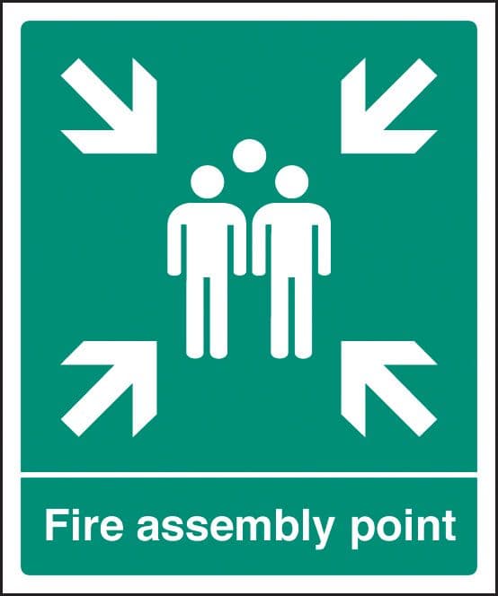 12059Q Fire assembly point Rigid Plastic (600x450mm) Safety Sign