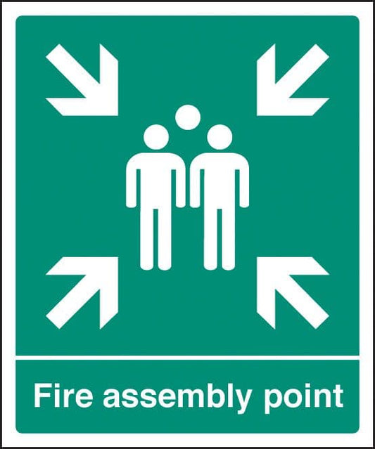 12059Q Fire assembly point Rigid Plastic (600x450mm) Safety Sign