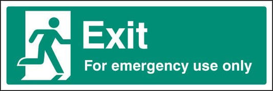12064L Exit for emergency use only Rigid Plastic (450x150mm) Safety Sign