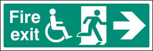 12089L Disabled fire exit ---> Rigid Plastic (450x150mm) Safety Sign