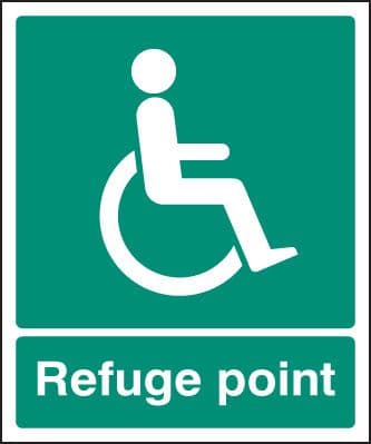 12095E Refuge point Rigid Plastic (200x150mm) Safety Sign
