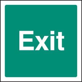 12122F Exit (text only) Rigid Plastic (200x200mm) Safety Sign