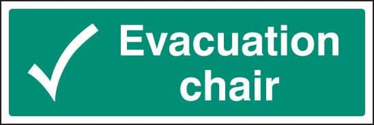 12147G Evacuation chair Rigid Plastic (300x100mm) Safety Sign