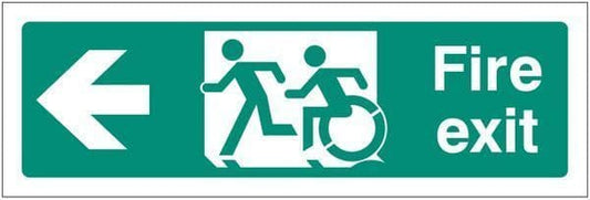 12162G Disabled fire exit arrow left - inclusive design Safety Sign