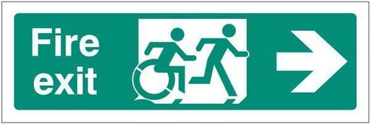 12163L Disabled fire exit arrow right - inclusive design Safety Sign