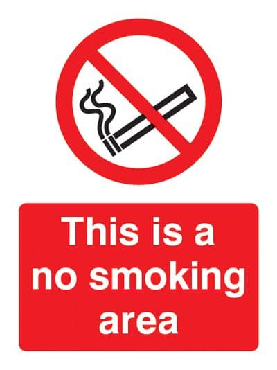13002P No smoking area Rigid Plastic (600x400mm) Safety Sign