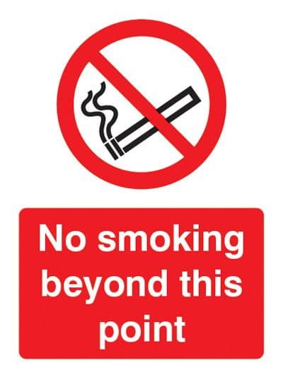 13004E No smoking beyond this point Rigid Plastic (200x150mm) Safety Sign