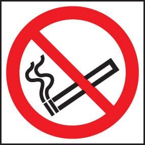 13017B No smoking symbol Rigid Plastic (80x80mm) Safety Sign