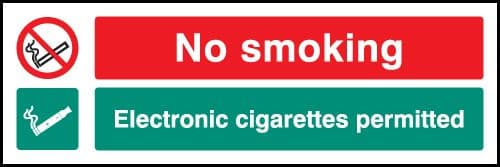 13085G No smoking Electronic cigarettes permitted  Rigid Plastic (300x100mm) Safety Sign