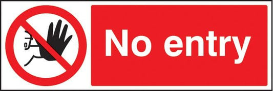 13213G No entry Rigid Plastic (300x100mm) Safety Sign