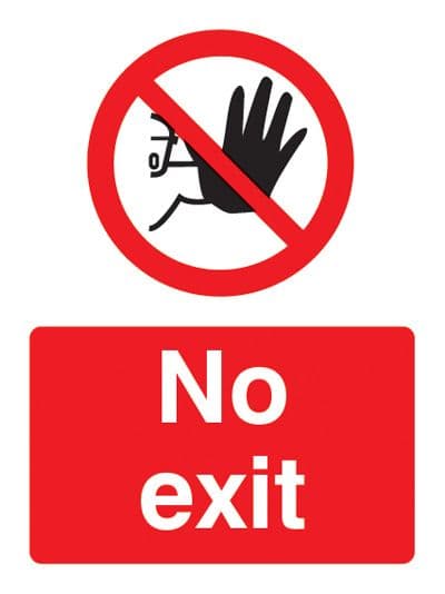 13215E No exit Rigid Plastic (200x150mm) Safety Sign