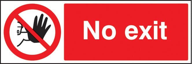 13215G No exit Rigid Plastic (300x100mm) Safety Sign