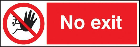 13215G No exit Rigid Plastic (300x100mm) Safety Sign