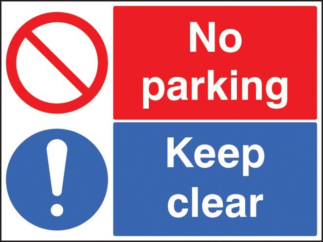 13221Q Keep clear no parking Rigid Plastic (600x450mm) Safety Sign