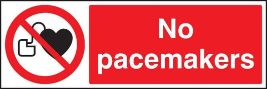 13235G No pacemakers Rigid Plastic (300x100mm) Safety Sign