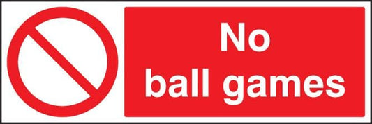 13611G No ball games Rigid Plastic (300x100mm) Safety Sign