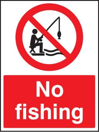 13615E No fishing Rigid Plastic (200x150mm) Safety Sign