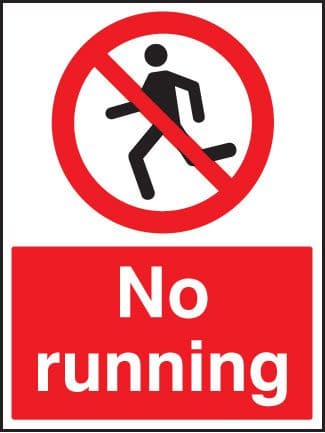 13621E No running Rigid Plastic (200x150mm) Safety Sign