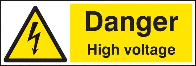 14009M Danger high voltage Rigid Plastic (600x200mm) Safety Sign