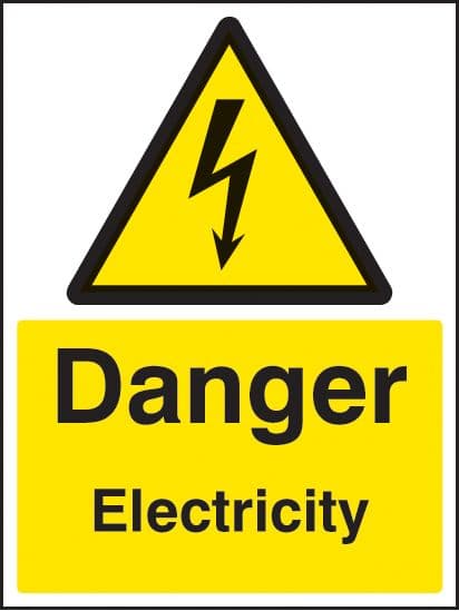 14012D Danger electricity Rigid Plastic (100x150mm) Safety Sign